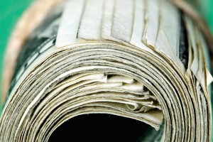 dollar bills roll